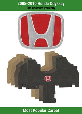 Tapete dianteiro Lloyd Ultimat para Honda Odyssey 05-10 com vermelho sobre preto Honda H - Imagem 1 de 4
