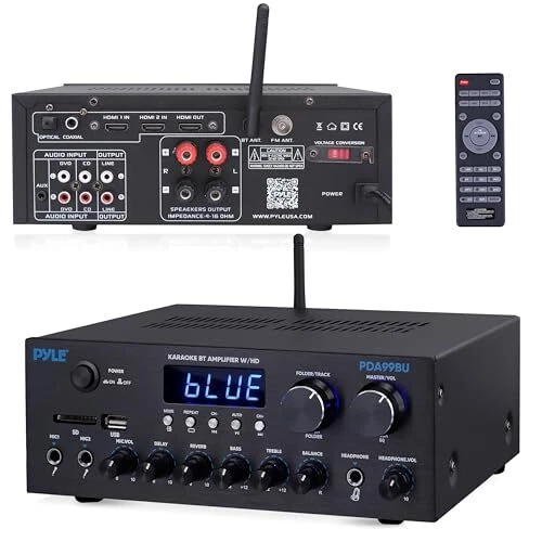 Pyle PDA99BU Bluetooth HD Home Audio HDMI/MP3/USB/SD FM Radio Amplifier Receiver - Image 1 of 1
