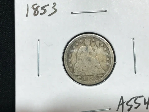 1853-P Seated Liberty Dime - Circulated 90% Silver 10C - A554 Cover