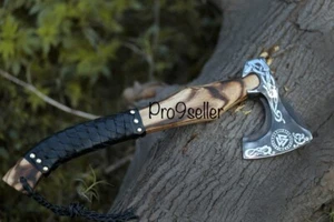 Hecho a mano hacha vikinga hacha de acero al carbono hecha a mano hacha valhalla regalo para él JW1249 - Imagen 1 de 12