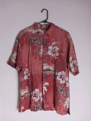 Camisa Hawaiana Half Moon Bay Para Hombre L Seda Abotonada Informal Floral Manga Corta Foto 1 de 4