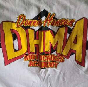 RARE Vintage DHMA Donnie Hansen Motocross Academy t shirt mens xl 46-48 white
