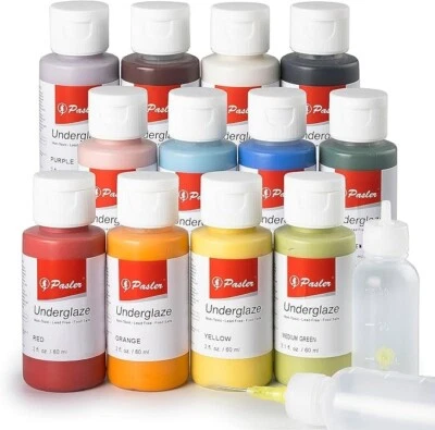 Pasler® Underglaze Set - 2 Fl Oz/60 Ml, Concentrated Opaque Liquid Underglaze... - image 1 of 4