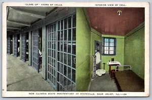 K17/ Joliet Illinois Postkarte c1910 State Penitentiary Interior Cells 2View 171 - Bild 1 von 4