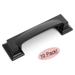*10 Pack* Cosmas Cabinet Hardware Flat Black Handle Cup Pull #8103FB - Picture 1 of 1