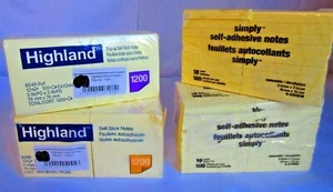 Lot of 60 Sticky Notes Pads 3" x 3" Canary Yellow Highland & Simply Brands - Picture 1 of 4