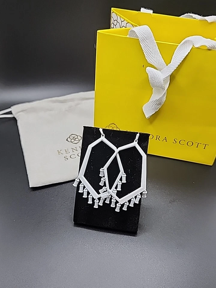 Kendra Scott Thomas Matte White Drop Earrings Wht103