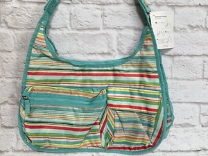 Thirty-One Explorista Crossbody Shoulder Sling Adjustable Bag Stripes NEW - Picture 1 of 5