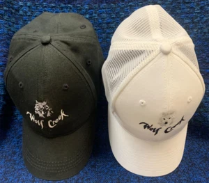 Wolf Creek Golf Club His & Her Hats Black-Ahead One Size Fits All White-Nike S/M - Picture 1 of 7