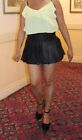 Black Pleated School Girl Short Skirt Women's Kilt Micro Mini High Waist Party 
