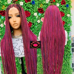 AFRICAN BRAIDED WIGS ON 2*4 LACE CLOSURE 42" - Picture 1 of 2