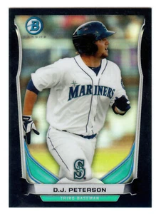 2014 BOWMAN CHROME #BM-SM2 D.J. PETERSON SCOUT TOP 5 MINI BLACK REF #09/15 - Picture 1 of 1