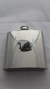 B27 Swan english pewter 6oz Stainless Steel Hip Flask With Pewter - Picture 1 of 1