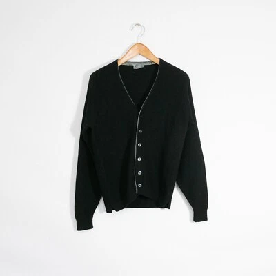 Cárdigan suéter vintage años 60 New York Knitting Mills para mujer grande - lana negro Foto 1 de 4