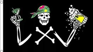 PIRATE FLAG 5' x 3' Skull with Beer Halloween Party Oktoberfest Festival Bar - Picture 1 of 1