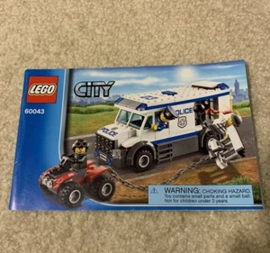 Lego City 60043 Prisoner Transporter Toy Building Set Instruction Manual Book - Bild 1 von 7