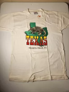 NWT Vintage Wichita Falls Texas Armadillo T Shirt Poly Tees Single Stitch 80 90s - Picture 1 of 10