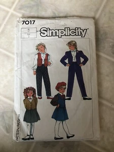 Vintage Simplicity 7017  Sewing Pattern Girls Pull on Pants Skirt Jacket size 3 - Picture 1 of 3