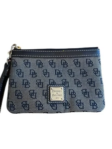 Cartera billetera Dooney & Bourke Signature negra gris DB - Imagen 1 de 11