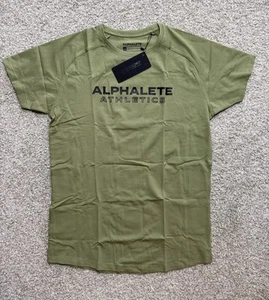alphalete Activewear mens performance Division SS Tshirt Size M Tactical Green - Picture 1 of 8