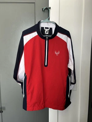 Camisa Footjoy Sport Golf Wind para hombre talla grande roja/azul marino/blanca Foto 1 de 4
