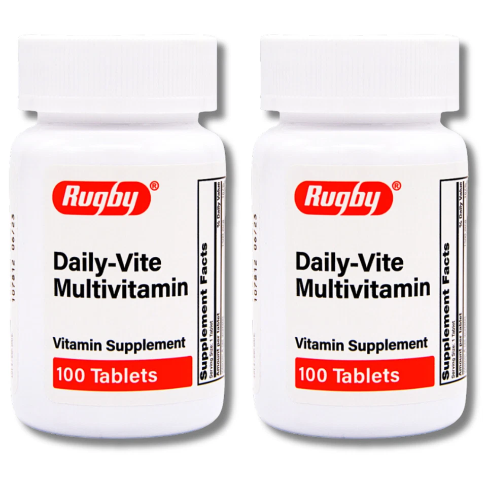 Rugby Daily Vite Multivitamin Vitamin Supplement 100 Tablets Exp 12/22