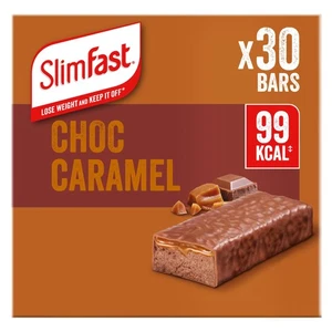 SlimFast Snack Bar, Low Calorie Snack, Choc Caramel Flavour, 30 X 26 G Multipack - Picture 1 of 5