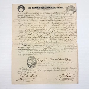Documento notarile originale dell’Impero Austriaco 1857 Con quietanze manoscritt - Imagen 1 de 5