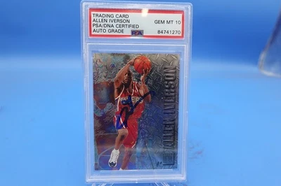 1997 Skybox  Fleer Metal Allen Iverson #201 Signed PSA/DNA Auto Grade 10 - Image 1 of 2