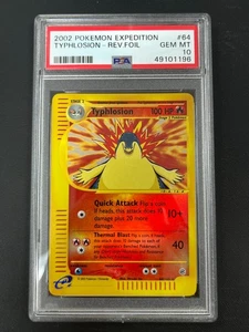 PSA 10 Reverse Holo Typhlosion #64 Expedition Rare Pokemon 2002 GEM MINT - Bild 1 von 2