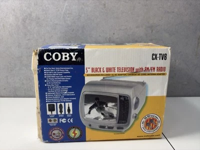 Coby CX-TV1 Negro Blanco 5" Portátil VHF/UHF TV con Radio AM/FM en CAJA Foto 1 de 4