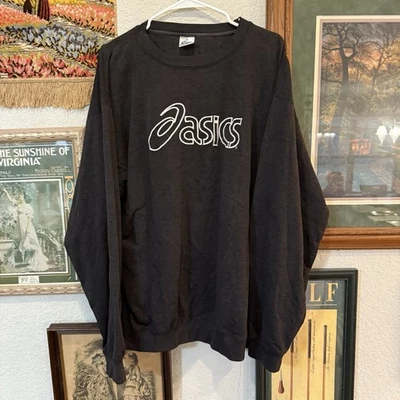 Sudadera deportiva negra bordada vintage años 90 RARA ASICS talla grande para hombre Foto 1 de 4