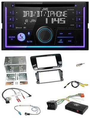 JVC Lenkrad USB 2DIN DAB Bluetooth CD Autoradio für Seat Ibiza 08-15 klavierlack - Bild 1 von 4