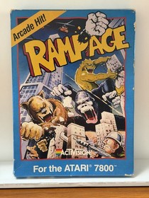 Rampage Atari 7800 Complete in Box CIB Manual & Inserts Activision 1989