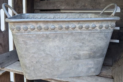 ❤ Grosse Zink - Wanne  zum bepflanzen dekorieren  Vintage Usedlook  antiklook ❤ - Bild 1 von 4