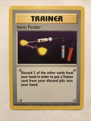 Pokemon Item Finder 74/102 WotC Base Set  Shadowless Rare - Image 1 of 2