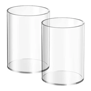 2 Pieces Clear Acrylic Pen Holder Round & Pencil Cup Clear Makeup Bush Holder... - Picture 1 of 7