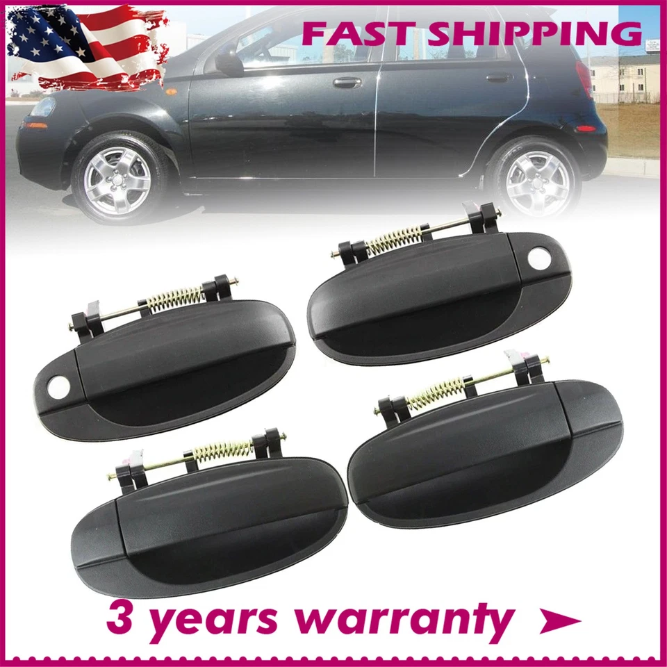Set of 4 Outside Door Handles Front Rear Left Right For Chevy Aveo 2004-2008 Foto 1 de 4
