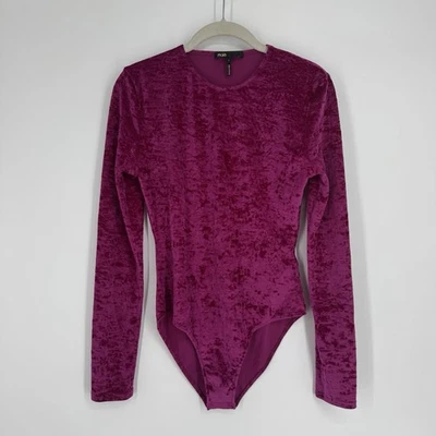 Body Maje 10 Rosa Terciopelo Aplastado Manga Larga Preppy Baile Ballet Top Ajustado Foto 1 de 4