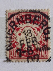 Briefmarke Bayern Wappen 10 Pfennig mit Lochung - Bild 1 von 3