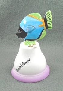 Marthas Vineyard souvenir TROPICAL FISH COLLECTOR BELL colorful porcelain 5" - Bild 1 von 6