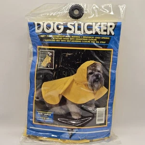 Giacca impermeabile cane giallo slicker con cappuccio taglia grande da 18" a 21" adorabile NUOVO - Foto 1 di 5