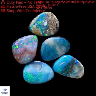 5 Pcs 16.00 Cts Doublet Opal Supply Mix Cabochon Lot 8X10X4 mm TO 7X11X4 mm - Image 1 of 4