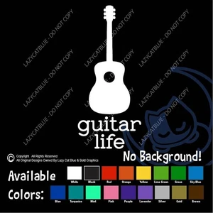 Guitar Life Aufkleber Sticker Musik Band Player Akustik Country Liebe Saiten Bühne - Bild 1 von 25