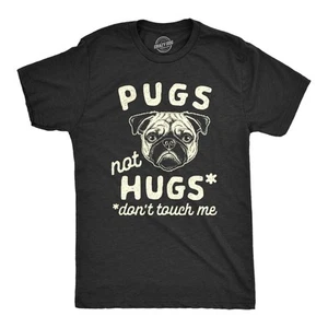 Camiseta Para Hombres Pugs Not Hugs Don't Touch Me Divertida Perro Distanciamiento Social - Imagen 1 de 7