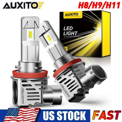 AUXITO H11 H8 Canbus LED Headlight 6500K High Bulbs Beam Low Replace Halogen EPG - Image 1 of 4