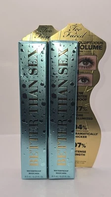 2 PACK-Too Faced Better Than Sex Waterproof Black Volumizing Mascara  - Image 1 of 3