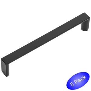 Cosmas Cabinet Hardware Flat Black Handle Pulls #3133-128FB - 5 Pack - Picture 1 of 1
