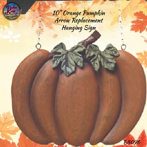 Fall Arrow Replacement Hanging Sign Orange Pumpkin 10&quot; - Picture 1 of 3