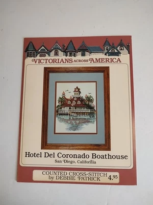 Debbie Patrick Cross Stitch Pattern Victorian House Hotel Del Coronado Boathouse - Image 1 of 3